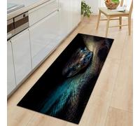 Genérico Pasillera Larga 50 x 140 cm, Alfombra Antideslizante para Pasillo Serpiente Patrón Selva Salvaje Reptil - Alfombra Lavable Fantasía Oscura para Cocina Entrada Baño Dormitorio y Escaleras
