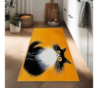 Genérico Pasillera Larga 60 x 120 cm Estilo Caricatura, Alfombra Antideslizante para Pasillo Animales Blanco y Negro Rayas Gatos - Alfombra Lavable para Cocina Entrada baño Dormitorio y escaleras