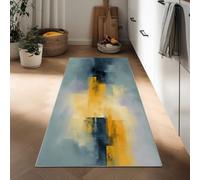 Genérico Pasillera Larga 60 x 180 cm Shabby Chic, Alfombra Antideslizante para Pasillo Abstracto Rayas Bloques de Color - Alfombra Lavable para Cocina Entrada baño Dormitorio y escaleras