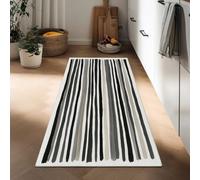 Genérico Pasillera Larga 80 x 120 cm, Alfombra Antideslizante para Pasillo Retro Arte Rayas - Alfombra Lavable Minimalismo para Cocina Entrada Baño Dormitorio y Escaleras