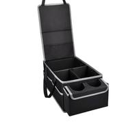 Generico Passenger Seat Organizer, Foldable Car Trunk Storage Bin, 18.89x9.64x7.87 Inches, Built-In Cup Holders, Tool and Grocery Storage, Multi-Compartment Travel Caddy for Road Trips