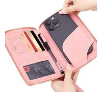 Genérico Passport Holder, Passport Book Holders, 7.48x4.33x0.98 Inches PU Leather Multicard Slot, Portable Waterproof Document Ticket Storage Wallet Purse for Men Women Travel Companion