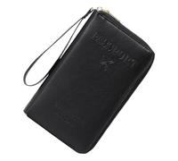 Genérico Passport Holder, PU Leather Book Organizer, 7,48 x 4,33 x 0,98 pulgadas, Multi-Card Slot Wallet, Impermeable Document Case, Portable Ticket Storage Purse for Men Women Business Vacation Trips