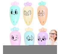 Genérico Pastel Highlighters - Pastel Colors Quick-Dry | 6 Chisel Tip Fluorescent Pens Carrot Shape for Kids Adults Teachers, Note-Taking Studying Coloring Organizing College School Supplies