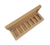 Generico Pastillero de madera - Organizador de 7 días, contenedor compacto portátil, compartimentos duraderos | Pastillero de viaje para mujeres, oficina, hogar, vitaminas, píldoras, escritorio
