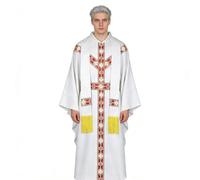 Genérico Pastor Robes for Men | with Ribbon Catholic Chasuble | Father Mass Cloak Cosplay Costume | for Prayer Men Church Wedding Events Photoshoot Holiday Masquerades Carnivals
