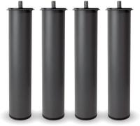 Genérico Patas de Cama Redondas de Metal - Hechas en España - Varios Tamaños - Rosca M10 - para Somier o Base Tapizada - Juego de 4 Unidades (35cm Altura Redondo)