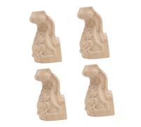 Genérico Patas de Madera de Caucho Talladas Estilo Europeo 4 Piezas 12X6 CM Patas Decorativas para Sofá y Mesa de Té Accesorios Resistentes y Antideslizantes para Muebles