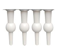 Genérico Patas De Madera para Muebles - Patas De Apoyo Torneadas para Mesas, Zapateros, Armarios Y Mesitas De Noche - Kit Completo De Instalación(White-b,20cm/7.8in)