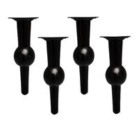 Genérico Patas De Madera para Muebles - Patas De Apoyo Torneadas para Mesas, Zapateros, Armarios Y Mesitas De Noche - Kit Completo De Instalación(Black-b,20cm/7.8in)