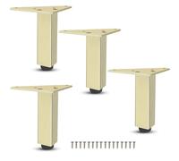 Genérico Patas De Mesa Ajustables - Juego De 4, Pies De Aluminio para Muebles, con Tornillos Y Protectores De Suelo, para Mesita De Noche, Armario O Cómoda(Gold,12cm/4.7in(4pcs))