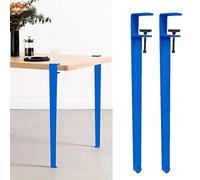 Genérico Patas De Mesa con Clip De Metal, Patas De Muebles De Diseño Sin Perforación, Altura 71 Cm, Soporte En Forma De F, Base Ajustable Antirrayas (Blue 40cm(15.7in))