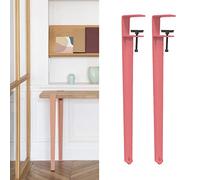 Genérico Patas De Mesa con Clip De Metal, Patas De Muebles De Diseño Sin Perforación, Altura 71 Cm, Soporte En Forma De F, Base Ajustable Antirrayas (Pink 40cm(15.7in))