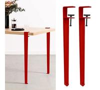 Genérico Patas De Mesa con Clip De Metal, Patas De Muebles De Diseño Sin Perforación, Altura 71 Cm, Soporte En Forma De F, Base Ajustable Antirrayas (Red 40cm(15.7in))
