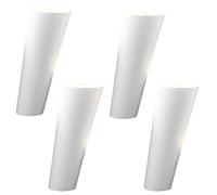 Genérico Patas de Mesa de Madera de Roble de 4 Piezas con Forma de Cono Oblicuo para Mueble de TV, Mesa de Centro, mesita de Noche, Armario, Incluye Placa de Montaje y Tornillos, Acabado bl