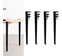 Generico Patas de mesa de metal, patas ajustables para mesas de café, soporte para escritorio de comedor en forma de F, patas para banco de trabajo de hierro DIY, diseño sin perforación