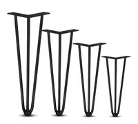 Genérico Patas De Mesa Tipo Horquilla De 3 Varillas con Capacidad De Carga De 400 Kg, Patas De Apoyo Incluyen Tornillos Y Orificios Preperforados(Negro,62cm/24.4in)