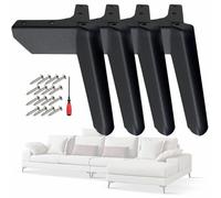 Genérico Patas De Metal para Muebles: Soporta hasta 500 Kg/1300 LB, Patas De Sofá para Estanterías, Armarios, Sillas Y Mesitas De Noche, Kit De Instalación Completo(Matte Black,15cm/5.9in)