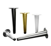 Genérico Patas De Muebles Resistentes, Capacidad De 600 Kg, Patas De Metal Cónicas Rectas para Gabinetes, Herrajes De Repuesto para Patas De Soporte De Sofá Y Tocador, Kit De 4(Negro,20cm/7.8in)