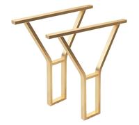 Genérico Patas Metálicas para Mesa Auxiliar, Juego De 2 Pies Resistentes Mesa De Centro, Incluye Tornillos Y Almohadillas Ajustables, para Escritorios, Bancos(Gold,45 * 72cm/17.7 * 28.3in)