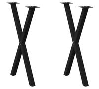 Genérico Patas para Mesa de Comedor en Forma de X (2 Unidades), Color Negro, 50 x (72-73) cm, Acero,Mobiliario,Accesorios para mesas,Patas para mesas-4012908