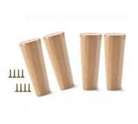 Genérico Patas para sofá, Patas para Cama, Patas de Madera para mesas y armarios, Patas para cómodas, con Placa de Montaje, 4 Patas reemplazables + Tornillos, Estilo Vintage, Rectas - 10 cm