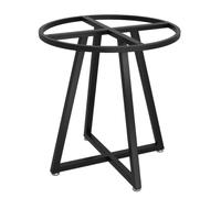 Genérico Patas Redondas Mesa Centro de Metal, Base Soporte Comedor Acero al Carbono Negro con Agujeros preperforados, Marco Mesa Auxiliar Circular Grande, Patas de Muebles Negras(70x70x60cm)