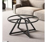 Genérico Patas Redondas Mesa Centro de Metal, Base Soporte Comedor Acero al Carbono Negro con Agujeros preperforados, Marco Mesa Auxiliar Circular Grande, Patas de Muebles Negras(100x100x73cm)