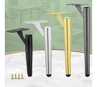 Genérico Patas Repuesto Metal Mesa De Centro, Patas Ajustables Muebles Alta Resistencia, para Sillas, Sofás, Armarios Y Mesas, con Base De Goma Antideslizante(Gold,25cm(4pcs))