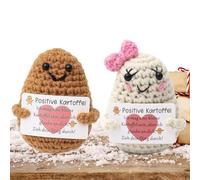 Genérico Patata De Crochet | Decoración del Hogar De Patata Suave con Corazón | 2 Muñecas Emocionales Bonitas con Mensajes - para Adultos Niños Profesores Oficina Hogar Fiesta Cumpleaños Vacaciones