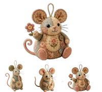 Genérico Patchwork Mouse DIY Kit,Handmade Sewing Craft Kit with Pre-Cut Fabric, with Stuffing and Buttons,Cute Mouse Ornament Making Set for Adults Beginners,Creative Gift for Craft Lovers