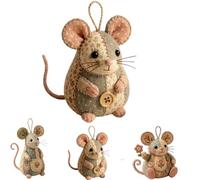 Genérico Patchwork Mouse DIY Kit,Handmade Sewing Craft Kit with Pre-Cut Fabric, with Stuffing and Buttons,Cute Mouse Ornament Making Set for Adults Beginners,Creative Gift for Craft Lovers