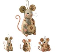 Genérico Patchwork Mouse DIY Kit,Handmade Sewing Craft Kit with Pre-Cut Fabric, with Stuffing and Buttons,Cute Mouse Ornament Making Set for Adults Beginners,Creative Gift for Craft Lovers