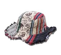 Genérico Patchwork Multicolored Mushroom Hemp Hat with Hidden Pocket,Mushroom Hat,Patchwork Hemp Hats (A)