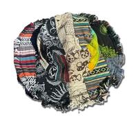 Genérico Patchwork Multicolored Mushroom Hemp Hat with Hidden Pocket,Mushroom Hat,Patchwork Hemp Hats (D)