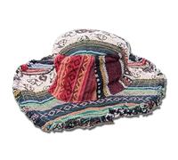 Genérico Patchwork Multicolored Mushroom Hemp Hat with Hidden Pocket,Mushroom Hat,Patchwork Hemp Hats (B)