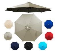 Genérico Patio Umbrella for Outdoor Heavy-Duty Round, Portable Sun Shade Umbrella, Protection Air Vent Tilt for Poolside, Terrace, Beach and Outdoor Restaurant(Taupe,2.7m/6 ribs)
