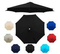 Genérico Patio Umbrella for Outdoor Heavy-Duty Round, Portable Sun Shade Umbrella, Protection Air Vent Tilt for Poolside, Terrace, Beach and Outdoor Restaurant(Negro,2.15m/6 ribs)