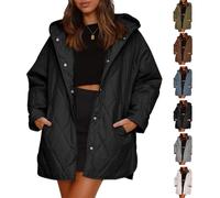 Genérico Patiyu Women's Winter Trendy Lightweight Hooded Quilted Jacket, Women Casual Warm Long Sleeve Oversized Jackets (B,M)