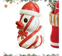 Genérico Patos de Goma Navideños - Patos Navideños De Resina con Motivo De Jengibre,Decoración Animal con Diseño De Árbol Y Bastón De | Decoración para Fiestas