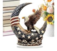 Generico Patriotic Bald Eagle Figurine, 6.73x7.87 Inches, 2D Acrylic National Symbol Sculpture, Americans Eagle Decor for Home, Workplace, and Desktop Display