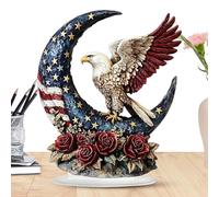 Generico Patriotic Bald Eagle Figurine, 6.73x7.87 Inches, 2D Acrylic National Symbol Sculpture, Americans Eagle Decor for Home, Workplace, and Desktop Display