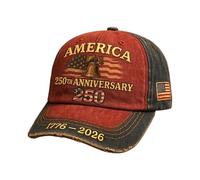 Genérico Patriotic Baseball Hat - Vintage 250th Breathable UV Protection | 250th Commemoration of Independence Day with This American Flag Hat, 4th of July Patriotic Ĥat - For Golf Travel Daily Wear