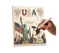 Genérico Patriotic DIY Pearl Painting Kit - Bead Art Craft For 1776-2026 & 4th Of July Decorations, Pearl Painting Set For Adults, Beginners, Home & Office