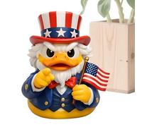 Genérico Patriotic Duck Statue - American Flag Themed Figurine, Collectible Bird Sculpture with Vibrant Hand Painted Finish, Desktop Resin Pride Decoration, Ideal for Bookshelf Dining Table Bedroom