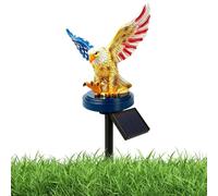 Genérico Patriotic Garden Stakes - Resin PP | Solar LED Eagle Yard Light