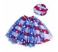 Genérico Patriotic Goose Outfit, Festive Statue Costume Set, 30cm Porch Decor with Tutu Skirt, Holiday Themed Fabric Apparel, Outdoor Display with Star Design, Seasonal Decor for Garden Porch