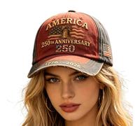 Genérico Patriotic Hats - Heritage Headwear, Vintage 250th Sun Protection Breathable, Cap | Banner Bonnet Republic Colonial Lid 4th of July Patriotic Hat Golf Travel Daily Wear Outdoor for Summer