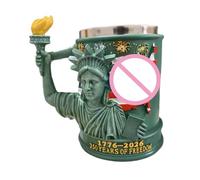 Genérico Patriotic Mug - Coffee Cup | Torch Handle Mug with Heat Safe Grip, Stainless Steel Tumbler for Insulated Drinking, Metal Drinkware Gift, 250th Celebration Outdoor Events