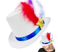 Genérico Patriotic Top Hat, 4 de julio Hat | Star Flag Patriotic Top | Peluquería, casadores de carnaval divertido, accesorio de desfile de vacaciones, accesorio de traje para mujeres